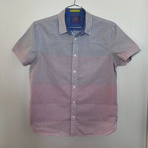 Scotch & Soda Gradient Stripe S/S Buttoned Down Shirt - Sz. L